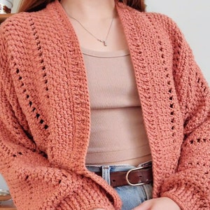 Crochet Cardigan PATTERN // Homeward Bound // Cozy Oversized Textured Open Cardigan Crochet Pattern for ANY SIZE image 9