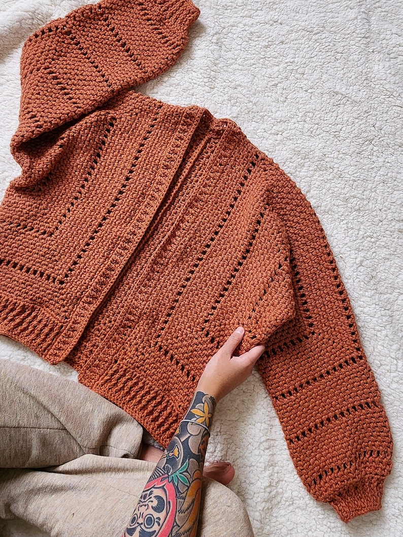 Crochet Cardigan PATTERN // Homeward Bound // Cozy Oversized Textured Open Cardigan Crochet Pattern for ANY SIZE image 3