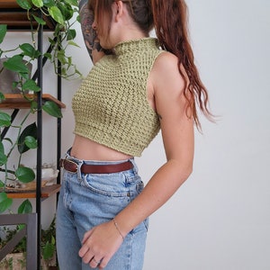 Crochet Top PATTERN // Atticus // Adjustable Academia Classic Textured Turtleneck Vest Slipover Sweater Vest for ANY SIZE image 2