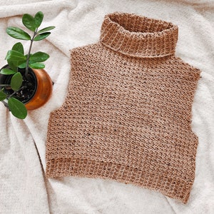 Crochet Turtleneck PATTERN: Atticus // Sleeveless Textured Vest for Any ...