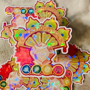 AUFKLEBER: FFXIV Physical Range Job Stone Holographic Laminierte Sticker