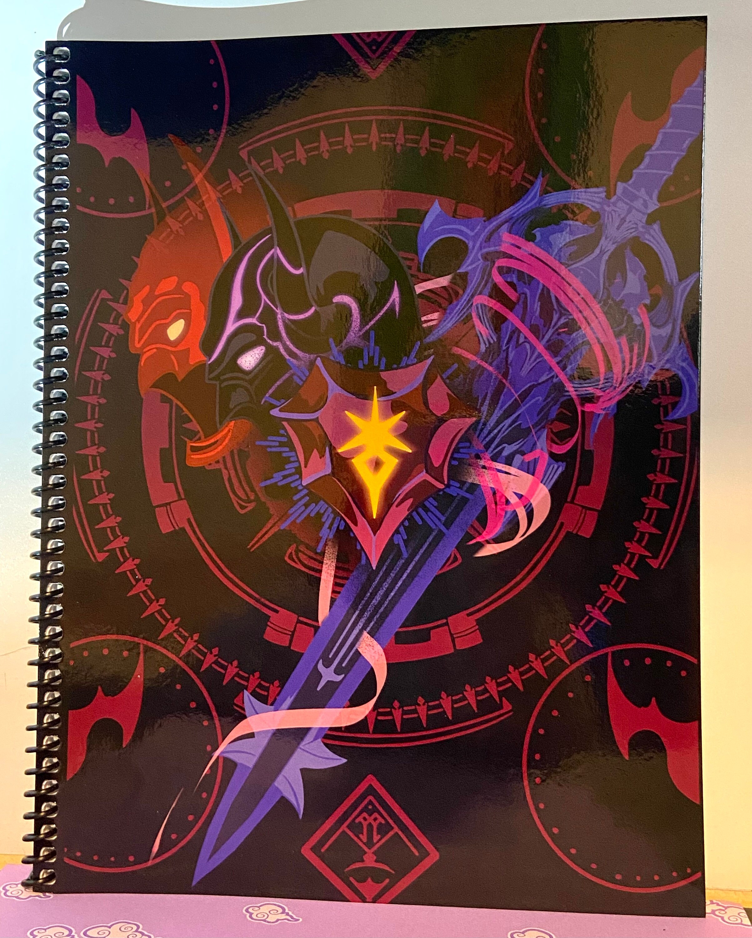 FFXIV Spiral Ring Notebook Inspired Tank Notebook / Journal for gamers and gift givers - Dark Knight - Gungreaker - Paladin - Warrior