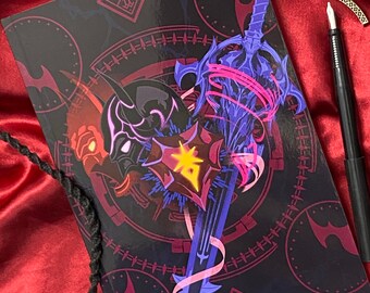 FFXIV Inspired Blank Dark Knight Notebook/Journal for game lovers and thoughtful gift givers