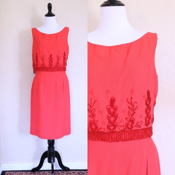 red fringe flapper dress