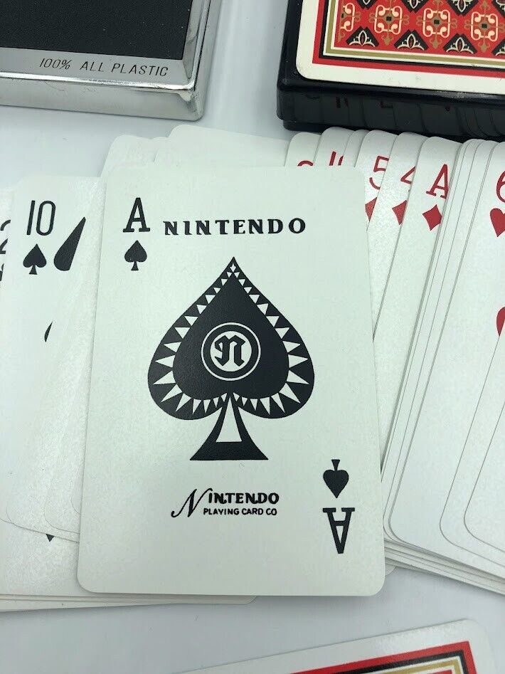 Nintendo Vintage 1950s 1960s Playing Cards Antique all Plastic Script Logo Etsy