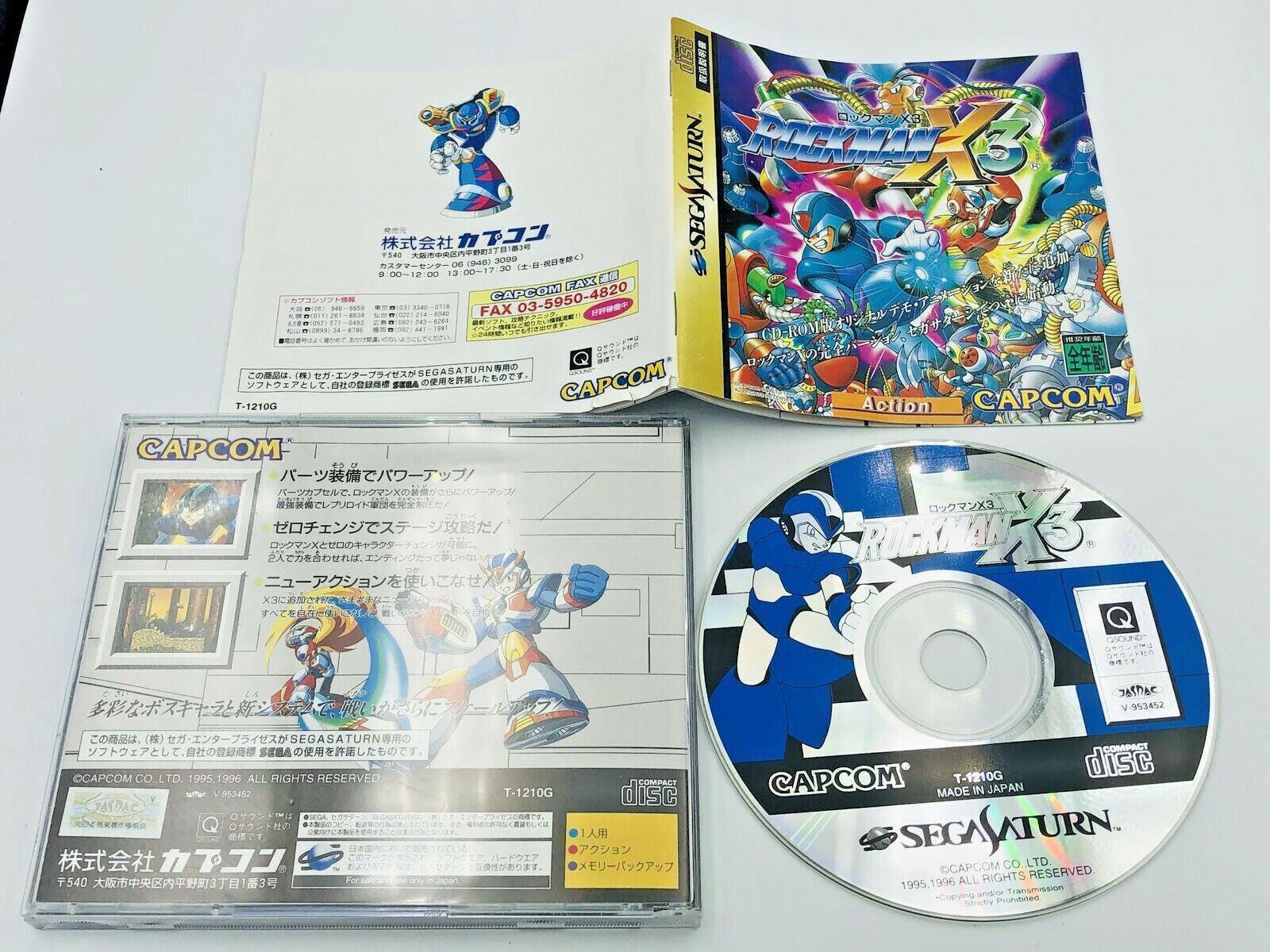 Rockman X3 Mega Man X3 Sega Saturn Japan COMPLETE With Case and