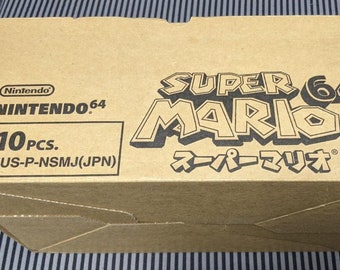 Super Mario 64 original Japanese shipping carton empty box Nintendo 64 1996