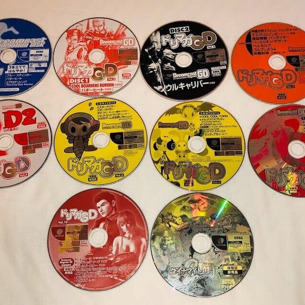 Lot of 10 Japanese Dreamcast Magazine demo disc Dorimaga GD Shenmue promo Sega