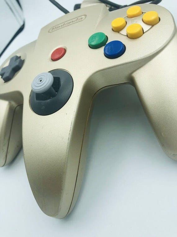 Nintendo 64 Gold Controller Bros Authentic Official Golden N64