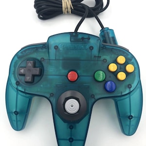 Nintendo 64 Controller Bros autentisk officiell Clear Blue N64 Atomic Ice Blue