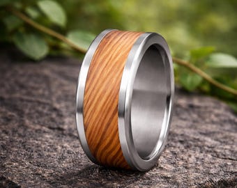 Douglas Fir Wood in Titanium. Jewelry, Any Occasion. Made in Canada