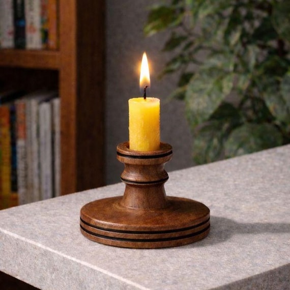 Candle Holder, Walnut Wood, Made in Canada
