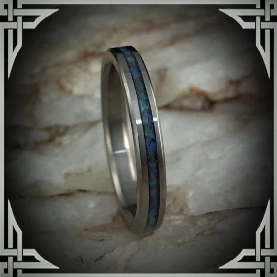 Australian Opal in Titanium. Jewelry, Any Occasion, Made in Canada