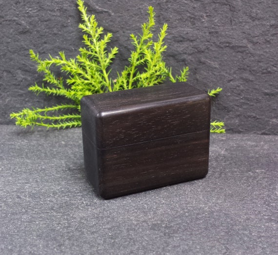 Ebony Wood Ring Box - Rectangle , Unique Handmade Jewelry