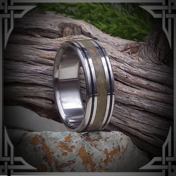 Topaz and Black Jade in Titanium. Jewelry, Any Occasion. Men's Wedding Bands, Wedding Rings
