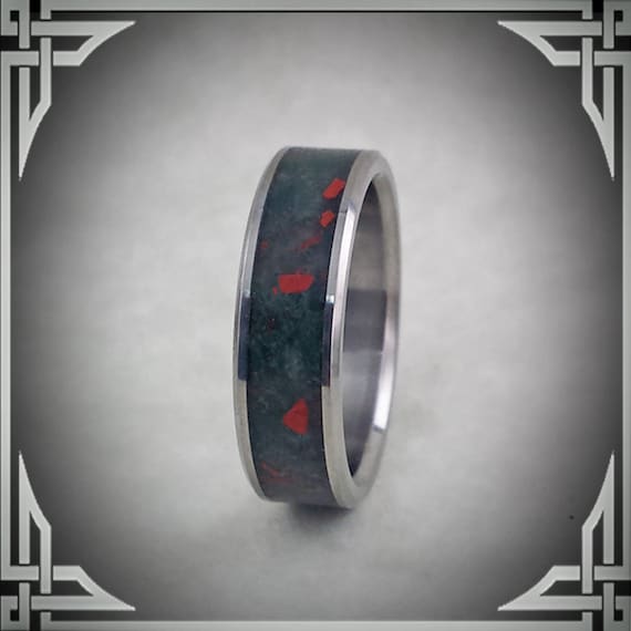 Blood Stone in Titanium. Jewelry, Any Occasion.