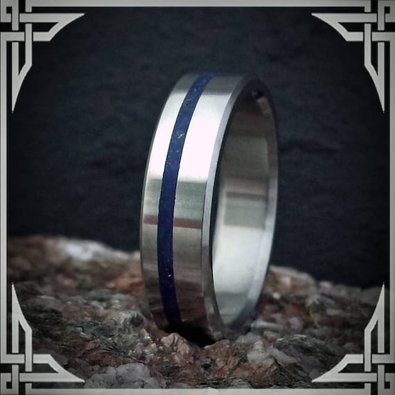 Lapis Lazuli in Titanium. Jewelry, Any Occasion. Made in Canada