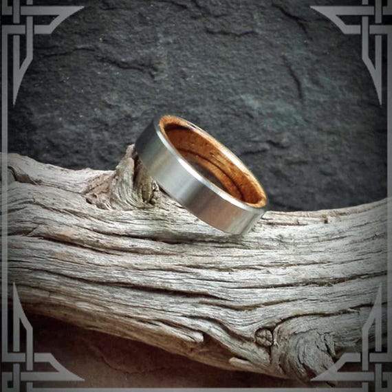 Zebra Wood inside Titanium. Jewelry, Any Occasion. Men's Wedding Bands, Wedding Rings