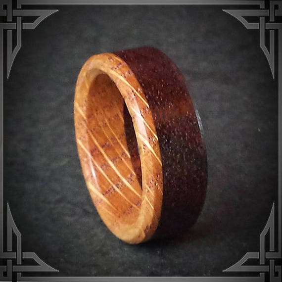 Chechen with Oak Wood and Carbon Fiber. Wedding Bands. Unique Handmade Jewelry Men's Wedding Bands, Wedding Rings