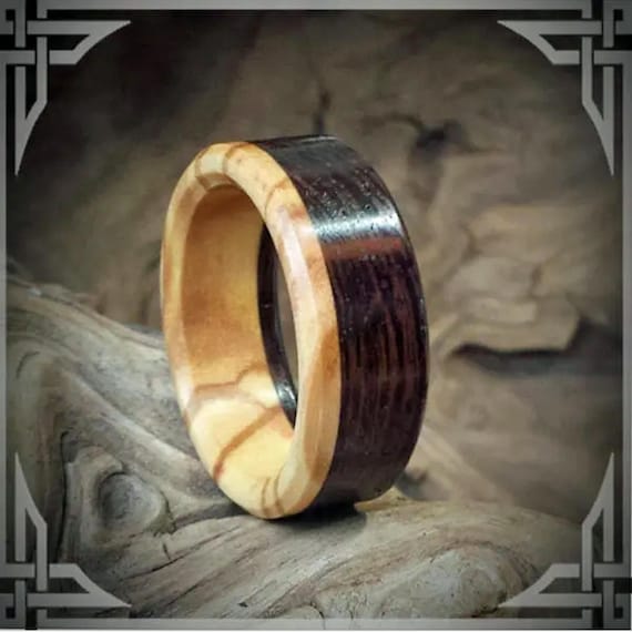Wendge with Bethlehem Olive Wood. Jewelry, Any Occasion, Wedding Band