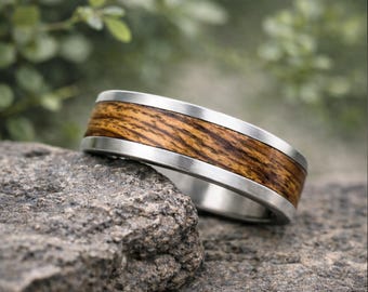 Zebra Wood in Titanium. Jewelry, Any Occasion. Made in Canada