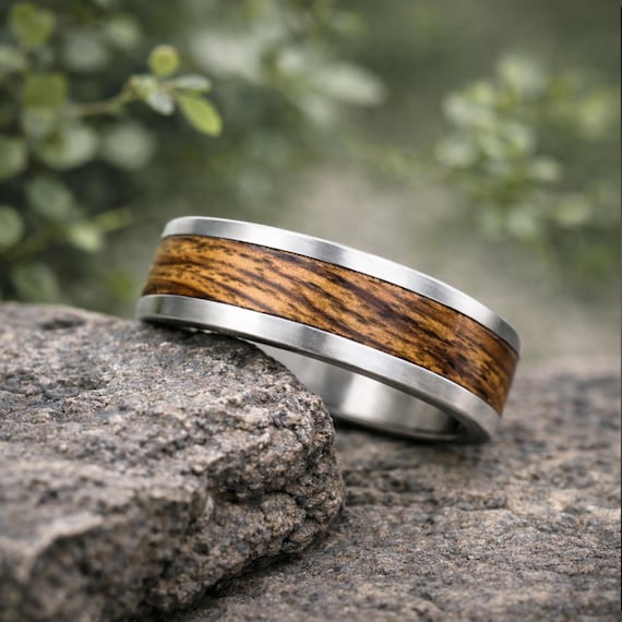 Zebra Wood in Titanium. Jewelry, Any Occasion. Made in Canada