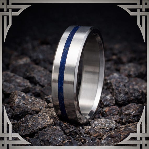 Lapis Lazuli in Titanium. Jewelry, Any Occasion. Made in Canada