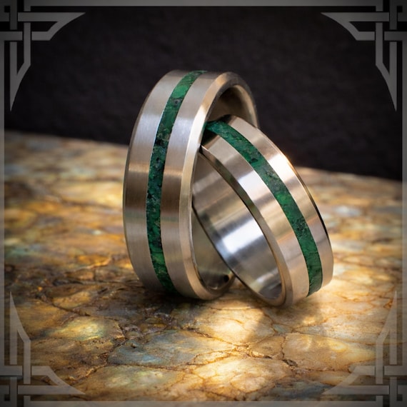 Green Jade in Titanium. Jewelry, Any Occasion. Made in Canada