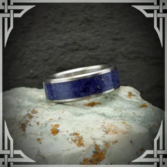 Lapis Lazuli in Titanium. Jewelry, Any Occasion, Made in Canada