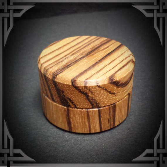 Zebra Wood Ring Box. Unique Handmade Jewelry