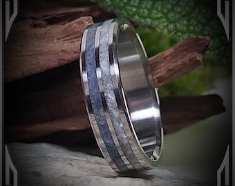 Blue Sapphire and Pearl in Titanium, Jewelry, Made in Canada