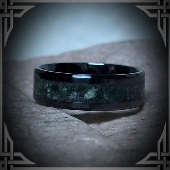 Green Jade in Black Jewelry, Any Men's Wedding