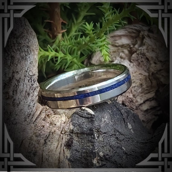 Lapis Lazuli in Silver.  Jewelry, Any Occasion. Men's Wedding Bands, Wedding Rings