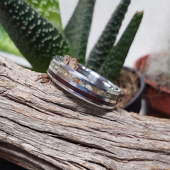 Coprolite (Dino Poo) in Titanium. Jewelry, Any Occasion. Men's Wedding Bands, Wedding Rings