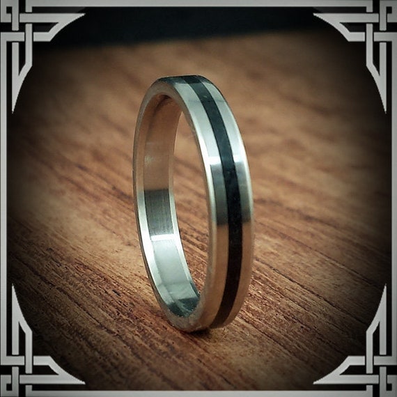 Black Jade in Titanium. Jewelry, Any Occasion. Men's Wedding Bands, Wedding Rings