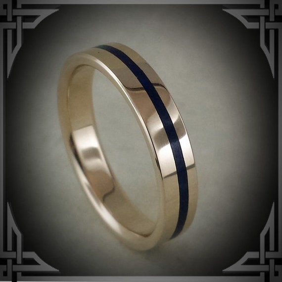 Lapis Lazuli in 14 K  Gold. Jewelry, Any Occasion. Men's Wedding Bands, Wedding Rings