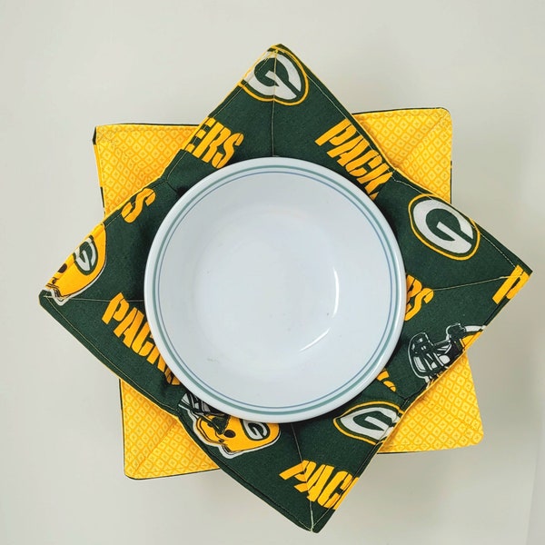Greenbay Packers Microwave Bowl Cozy - bowl cozy - soup bowl cozy - hot pad