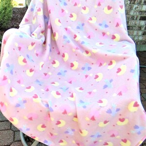 Mauve Fleece Blanket - hand sewn  - 58 x 51 - christmas