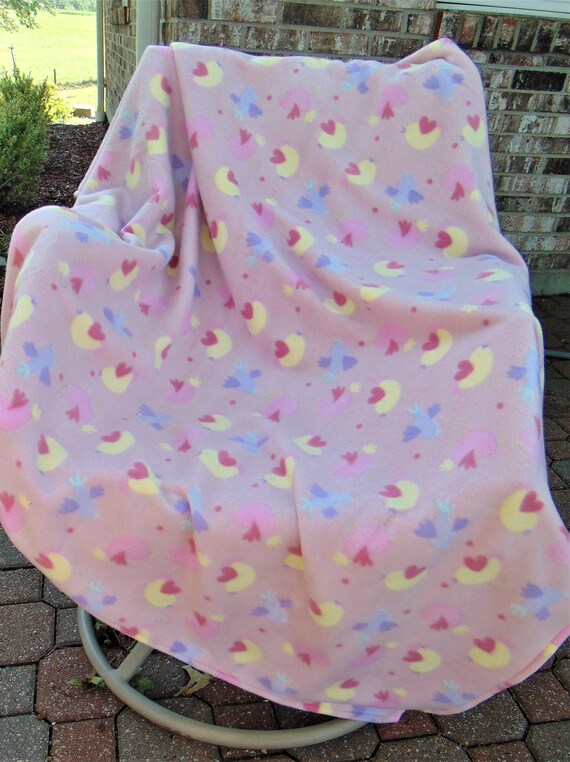 Mauve Fleece Blanket Hand Sewn 58 X 51 Christmas Etsy