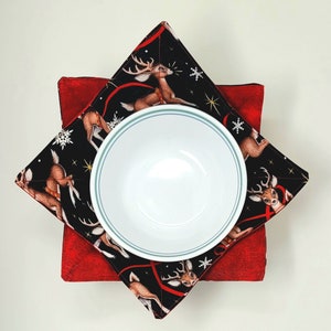 Reindeer Bowl Cozy: Handmade Christmas Soup Bowl Potholder