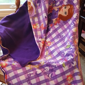Princess Fleece Blanket - hand sewn  - 58 x 51 - christmas