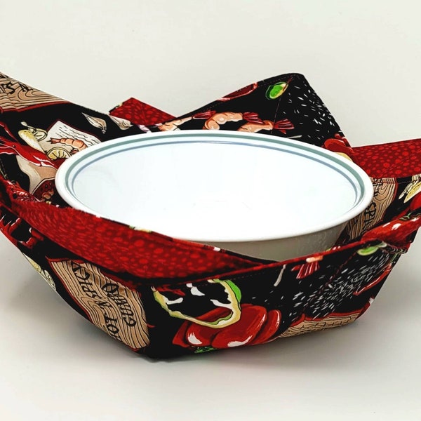 Special Offer Cajun Microwave Bowl Cozy -  free shipping eligible - handmade - christmas - hostess - soup bowl cozy - cajun theme