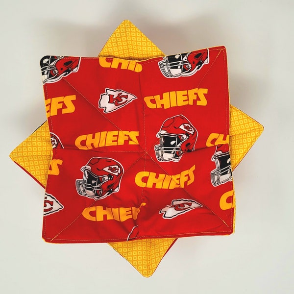 KC Chiefs Microwave Bowl Cozy - bowl cozy - soup bowl cozy - hot pad