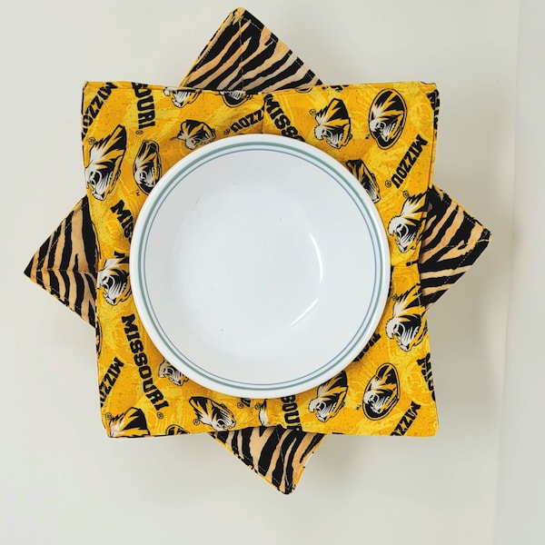 Missouri Tigers Microwave Bowl Cozy - bowl cozy - soup bowl cozy - hot pad - tiger - tiger stripes