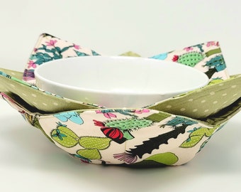 Special Offer Microwave Cactus Bowl Cozy - free shipping eligible - handmade - microwave safe - Christmas - stocking stuffer -office gift