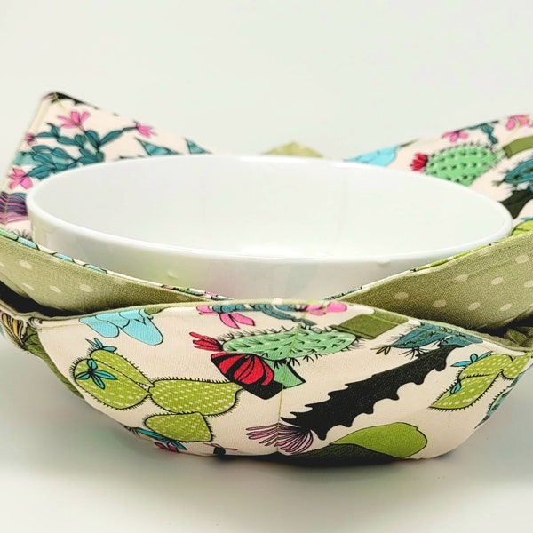 Special Offer Microwave Cactus Bowl Cozy - free shipping eligible - handmade - microwave safe - Christmas - stocking stuffer -office gift