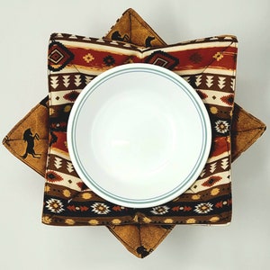 Wild Horses Southwest Microwave Bowl Cozy: Reversible Cotton Potholder