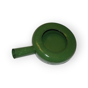 Vintage Green Bed Pan, Soviet speckled green urinal bed chamber pot, retro hospital decorative enamelware