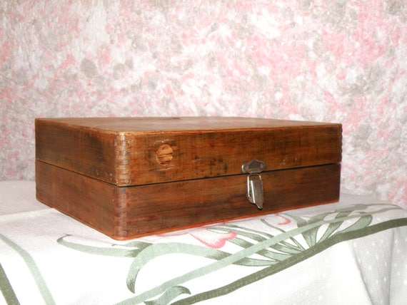 Vintage Wooden Box With Lock Old Tool Box Storage Salvafe Etsy