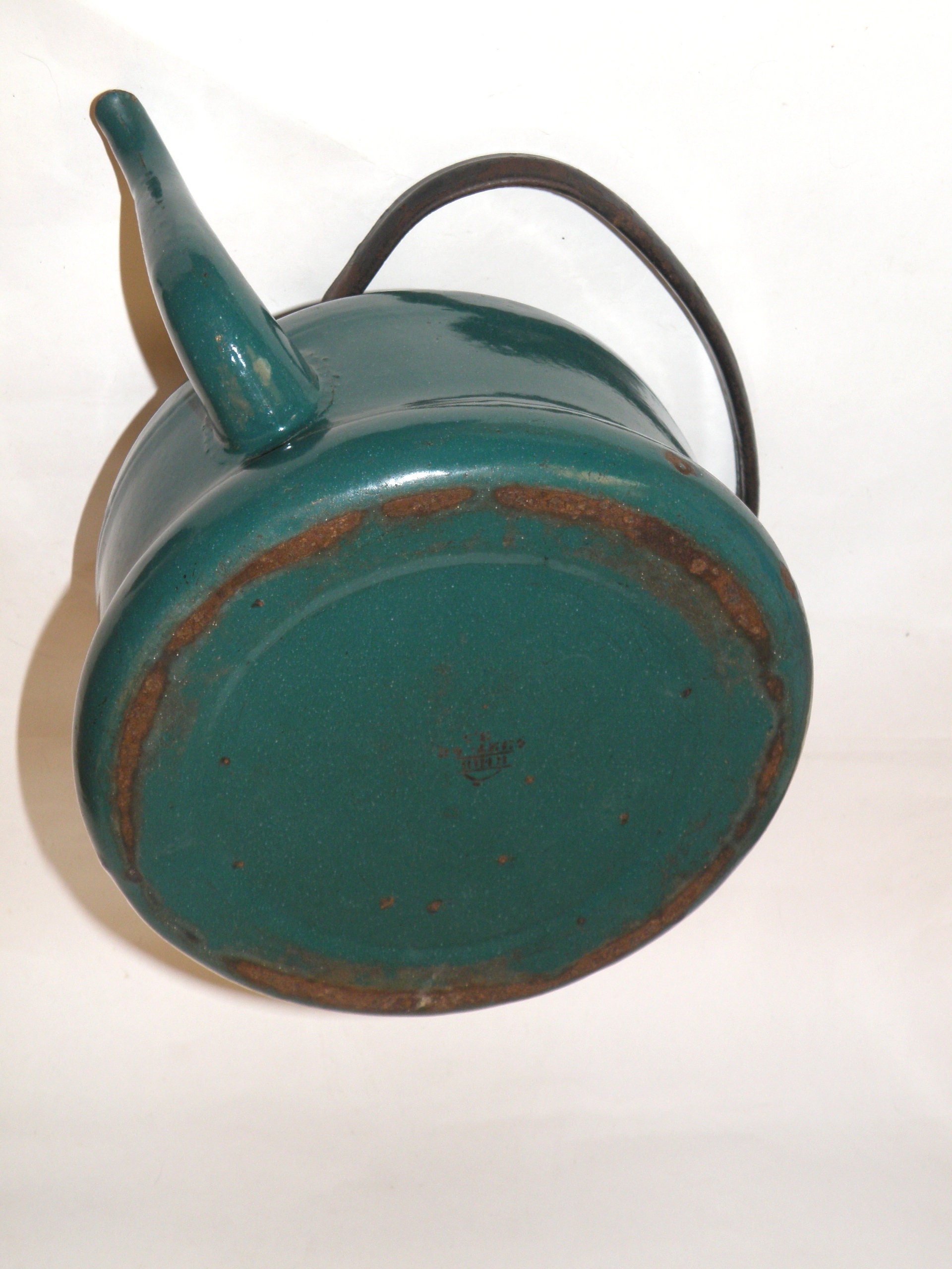 Green Enamel Kettle 3.5L Vintage Large Soviet enamel water Etsy